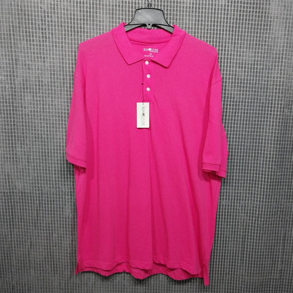 Sun River Mens Polo Shirt Short Sleeve Pique S11SK55 XXL Fuchsia Purple